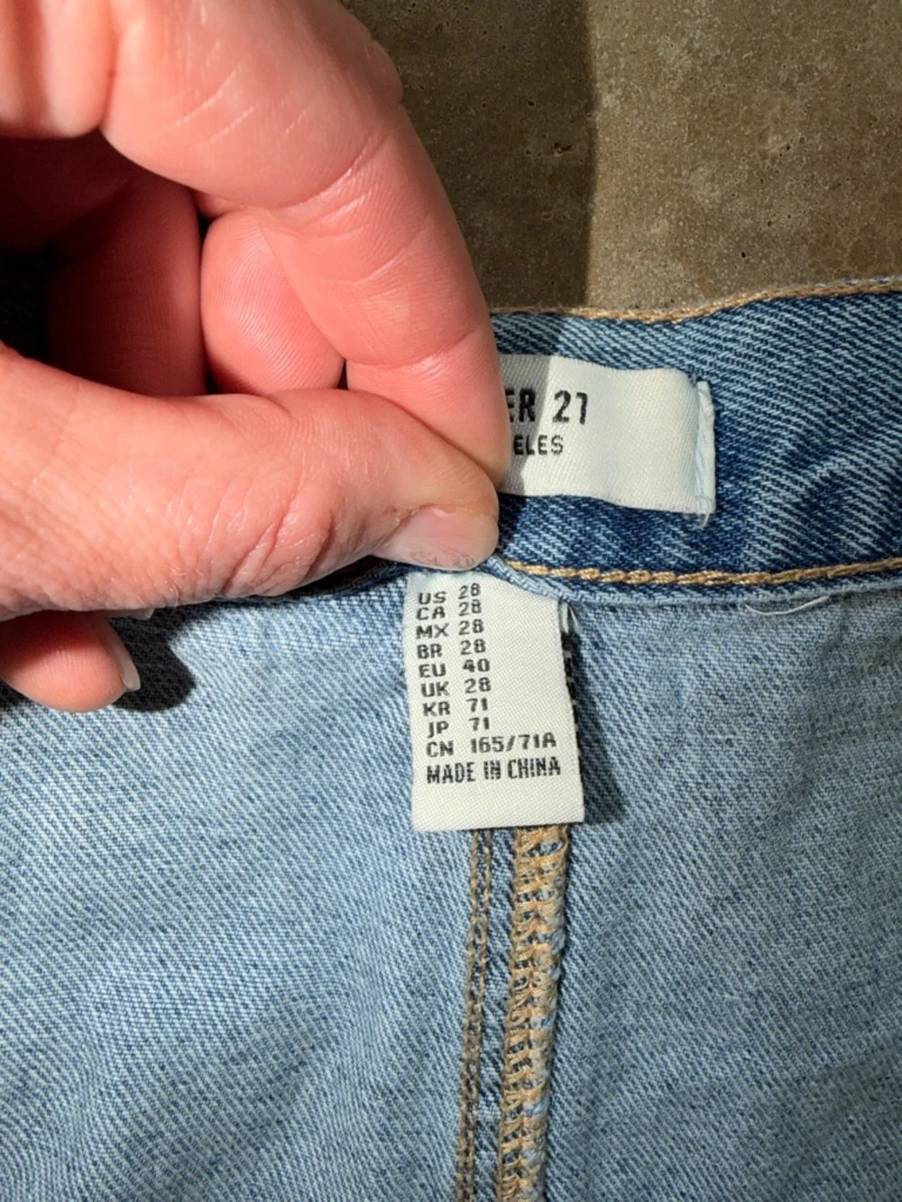 Button Front Denim Mini Skirt - Size 28 - Picture 7 of 8